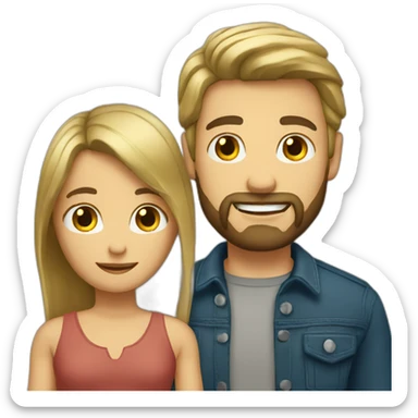 Blond bearded guy with brunette sticker