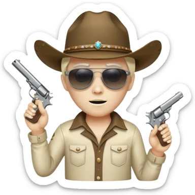 Ghost with cowboy hat, sunglasses and a pistol sticker