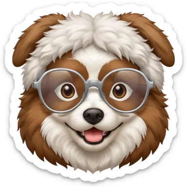 dog wearing grany sticker