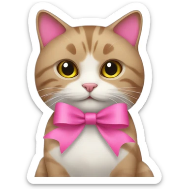 Cat with pink bows sticker