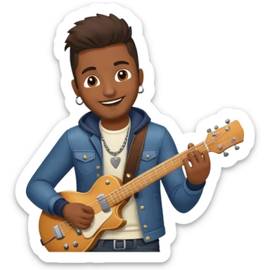 Happy Rock Pop Music Male Musician in his 30s dressed with trendy style sticker