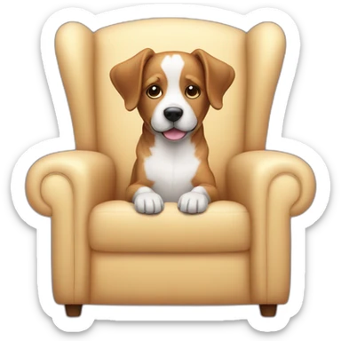 cute dog in armchair sticker