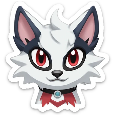 Kawaii Cool Edgy Nargacuga-Absol-Zangoose-Sneasel-Quilava with a collar on, full body sticker