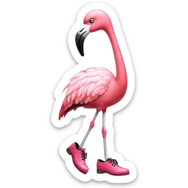 Flamingo wearing tap shoes sticker
