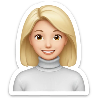 white turtleneck sweater on woman sticker