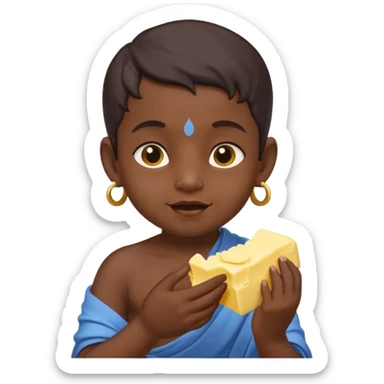 Little Krishna eating butter  sticker