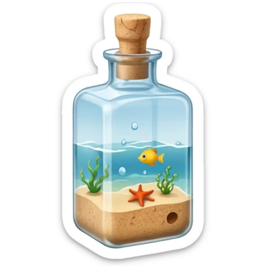 A sea Message Bottle, square sticker