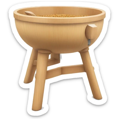 manual pet feeder with wooden legs sticker