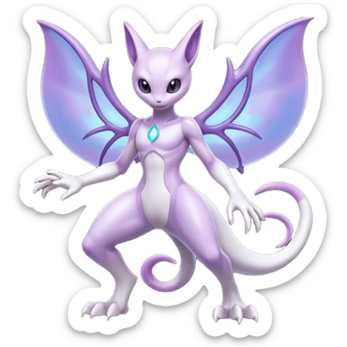 Mewtwo-Lunala-Fakémon-hybrid-creature (full body)  sticker