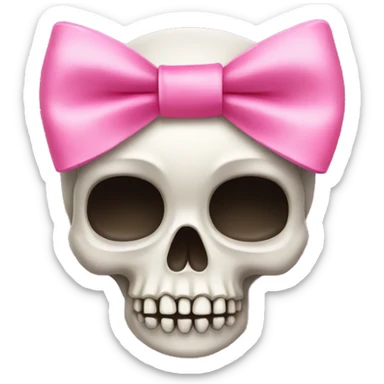 Skull with a pink bow sticker
