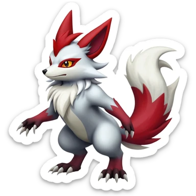 Delphox-Zoroark-Zangoose-hybrid-creature sticker