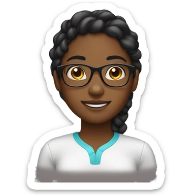 black girl with braces and glasses sticker