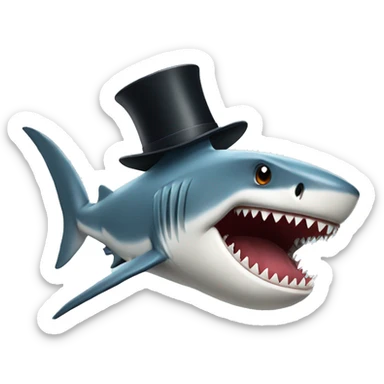 shark woth tophat sticker