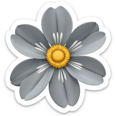 proper grey flower sticker