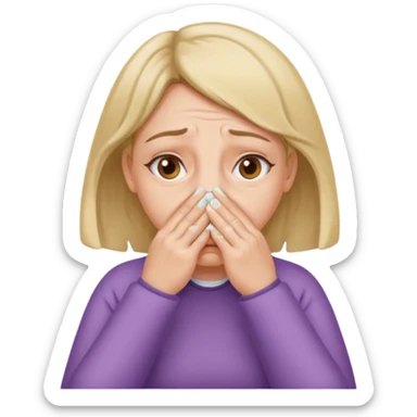 The girl needs to be blocking her nose with both hands to avoid the bad smell. sticker