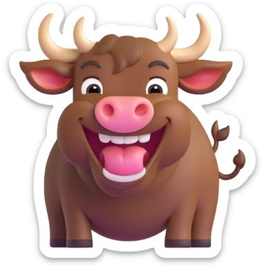 laughing bull sticker