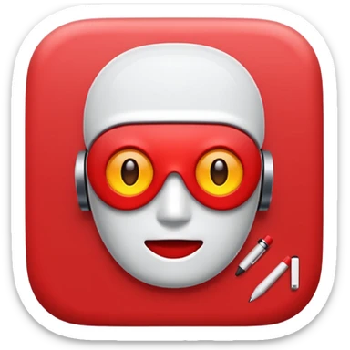 I want an emoji of "AI" in red writing sticker