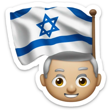 Benjamin Netanyahu with the Israeli flag sticker