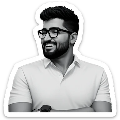 monochrome portrait of stylish male sticker