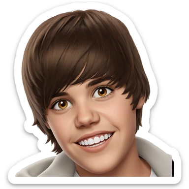 smiling girl portrait on white sticker