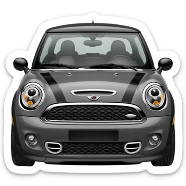 Mini cooper S emoji. Dark gray or black sticker