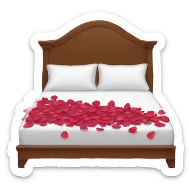 queen size bed with rose petals sticker