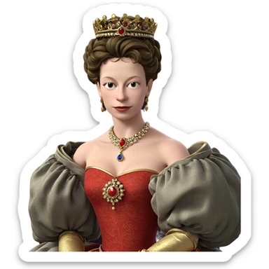 elegant girl in royal attire sticker