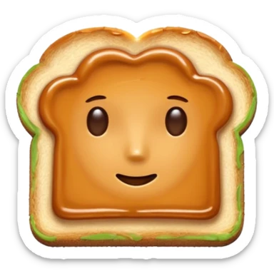 toast of bread with dulce de leche in it with no faces on it only the toast with the dessert on it sticker