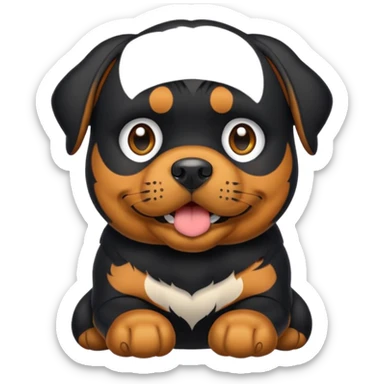 Crie um emoji de um cachorro rottweiler preto sticker