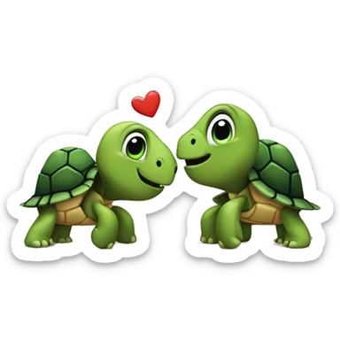 turtle couple hearts sticker