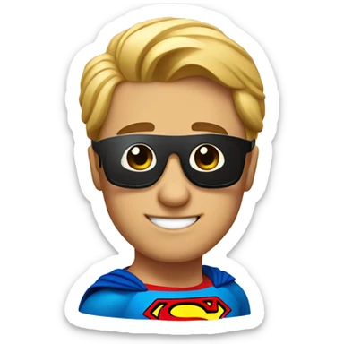 the super man with sunglasses  sticker