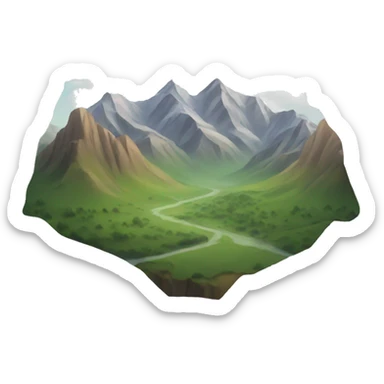 mountains and valley  sticker