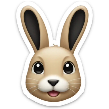 A beige  rabbit with black tâches Pls  sticker