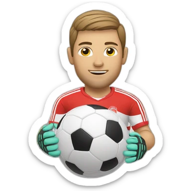 White European football player shooting in goal sticker