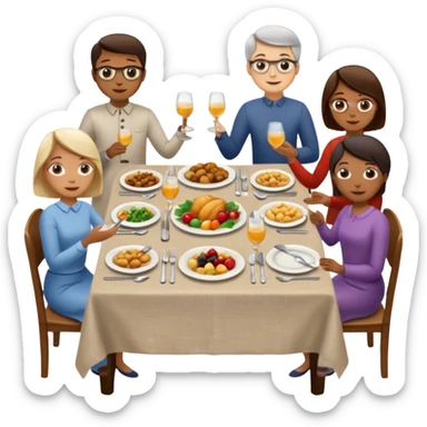 set table for shared dining with people sticker