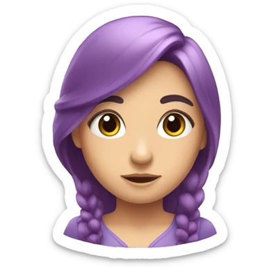 hada pelirroja con alas lilas sticker