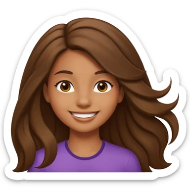 Brown girl emoji hair flip sticker