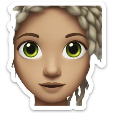 Effy Stonem, memoji, dread-locks, green eyes  sticker
