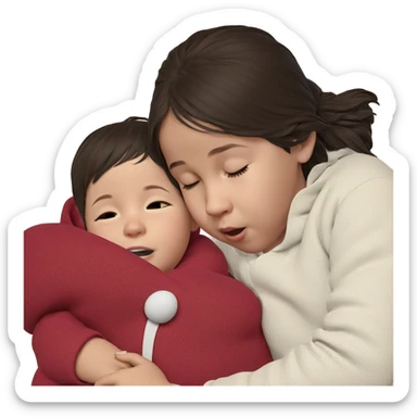 cozy child with closed eyes sticker