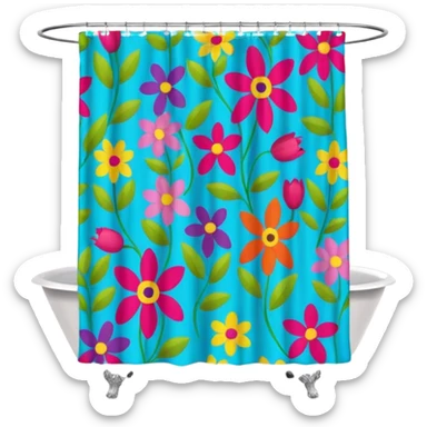 colorful shower curtain sticker