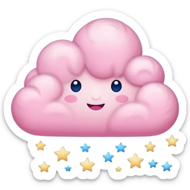 pink cloud in the night sky sticker