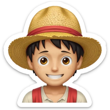 Create Luffy from one piece strow hat emoji sticker