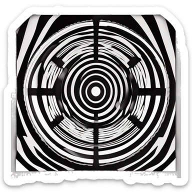 black and white circle with an x through it sticker