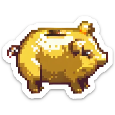 golden piggy bank sticker