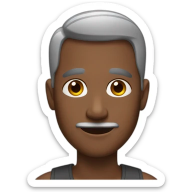 brown Dad clean shaven with Salt and pepper hair  sticker