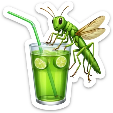 grasshopper drinkig soda sticker