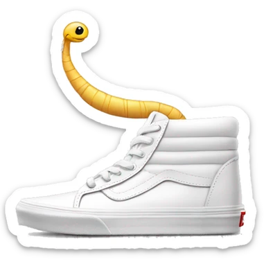 white vans shoe stomps on worm sticker