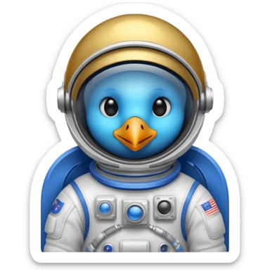 bird with astronaut suit sticker