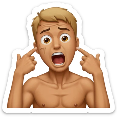 guy holding neck screaming sticker