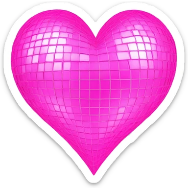 Discoball heart in pink sticker